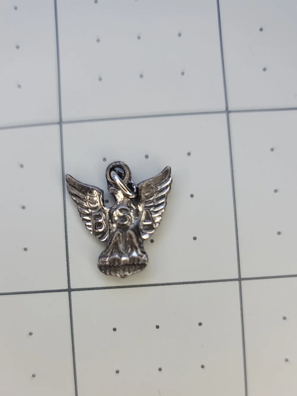 Vintage BSA Eagle Charm Pendant - Silver Tone